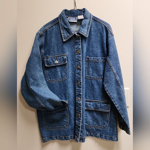 Vintage BILL BLASS Chore Coat Jean Jacket Women's Size Medium - Picture 2 of 10